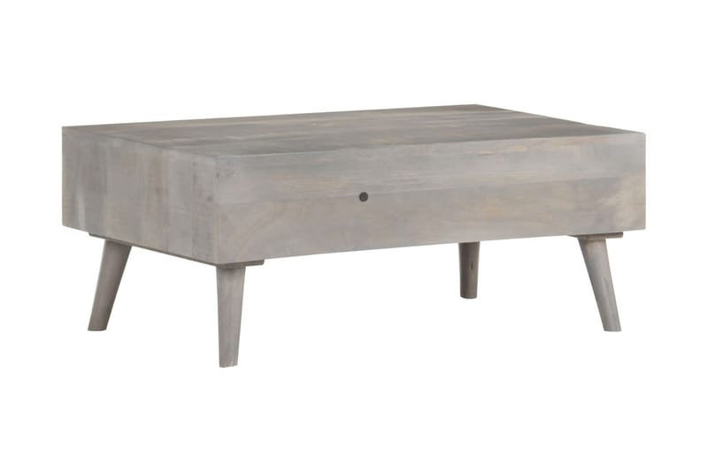 Sofabord 100x60x40 cm massivt ru mangotræ grå - Grå - Sofabord