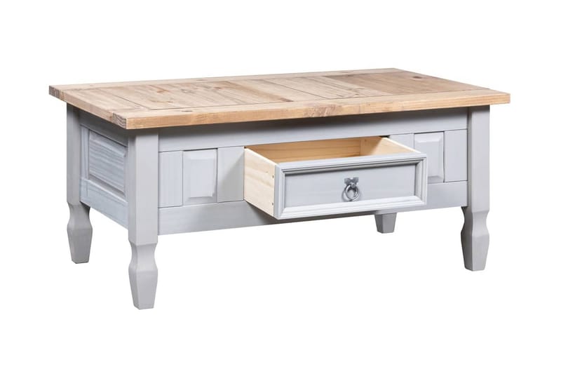 Sofabord 100x60x45 cm Fyrretræ Grå - Møbler - Borde - Sofabord