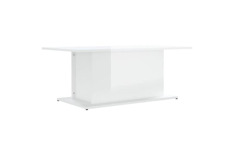 sofabord 102x55,5x40 cm spånplade hvid højglans - Hvid - Sofabord