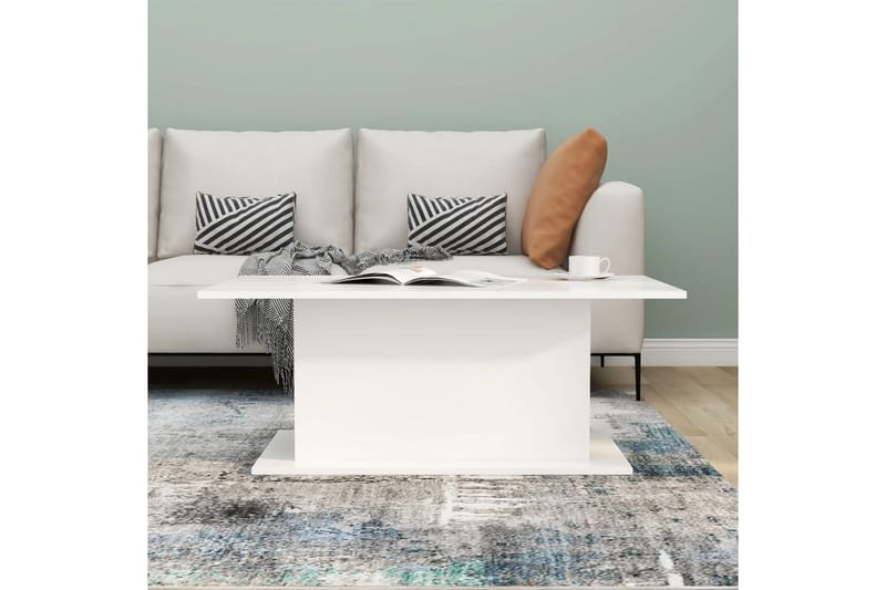 sofabord 102x55,5x40 cm spånplade hvid - Hvid - Sofabord