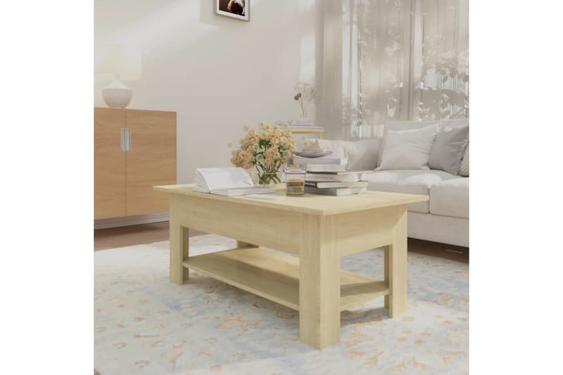 sofabord 102x55x42 cm spånplade sonoma-eg - Brun - Møbler - Borde - Sofabord
