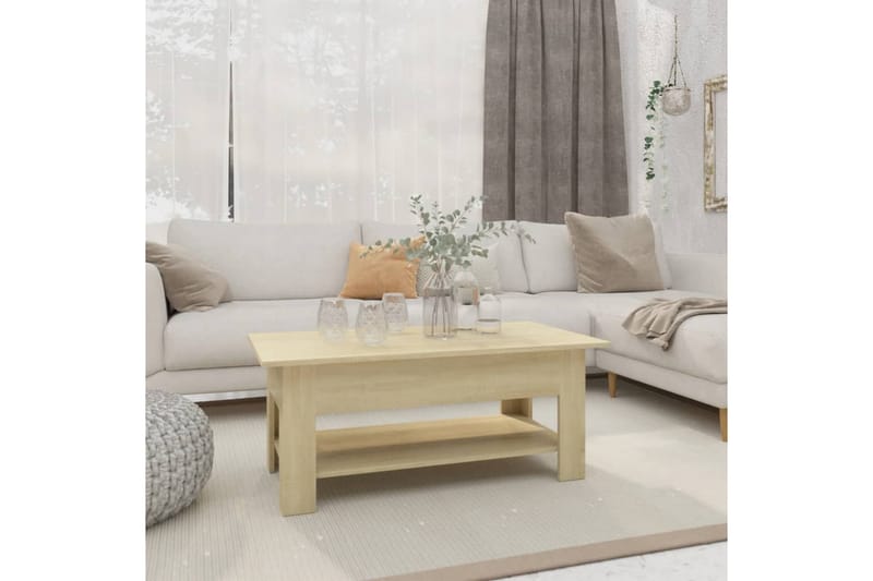 sofabord 102x55x42 cm spånplade sonoma-eg - Brun - Møbler - Borde - Sofabord