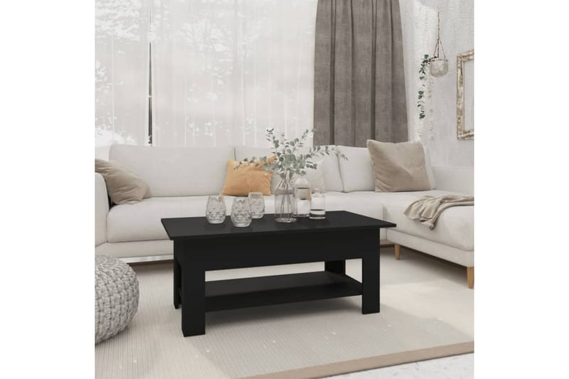 sofabord 102x55x42 cm spånplade sort - Sort - Sofabord