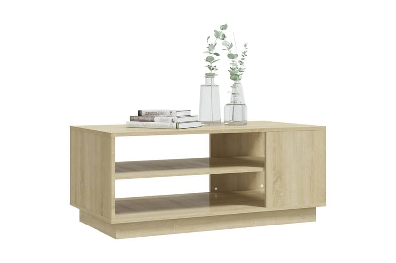 sofabord 102x55x43 cm spånplade sonoma-eg - Brun - Sofabord