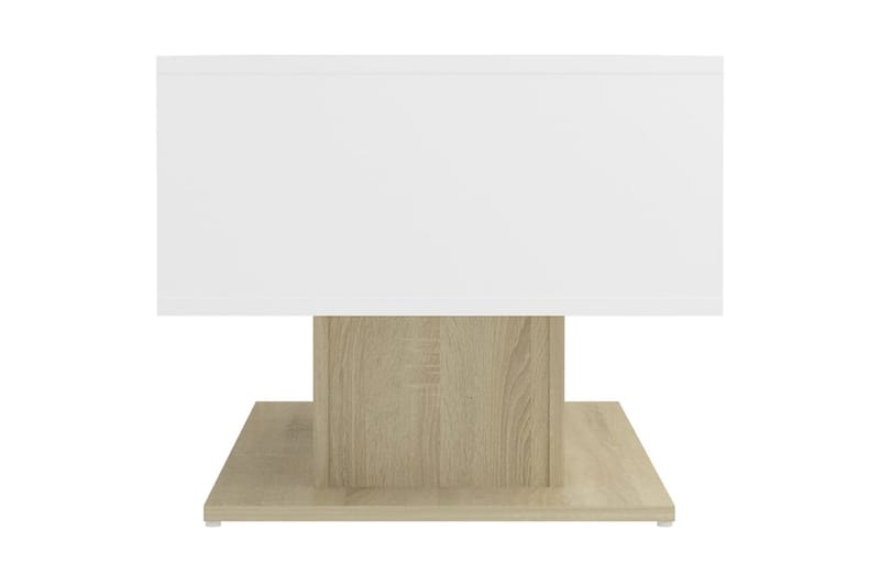 sofabord 103,5x50x44,5 cm spånplade hvid og sonoma-eg - Beige - Sofabord