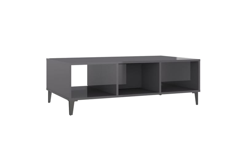 sofabord 103,5x60x35 cm spånplade grå højglans - Grå - Sofabord