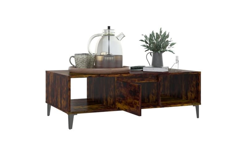 sofabord 103,5x60x35 cm spånplade røget egetræsfarve - Brun - Møbler - Borde - Sofabord