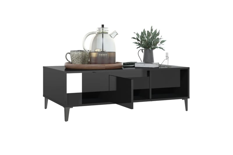sofabord 103,5x60x35 cm spånplade sort højglans - Sort - Møbler - Borde - Sofabord