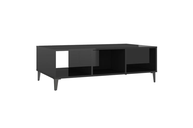 sofabord 103,5x60x35 cm spånplade sort højglans - Sort - Sofabord