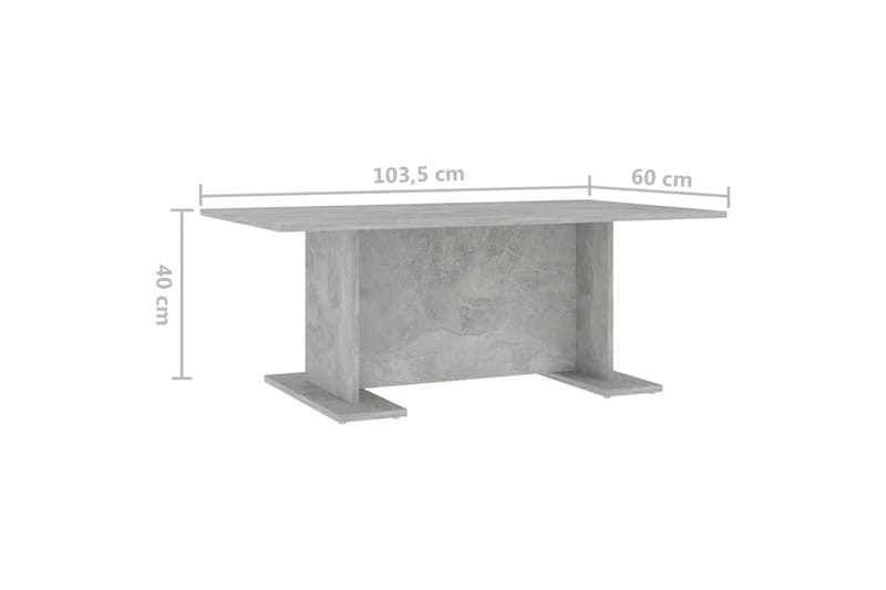 sofabord 103,5x60x40 cm spånplade betongrå - Grå - Møbler - Borde - Sofabord