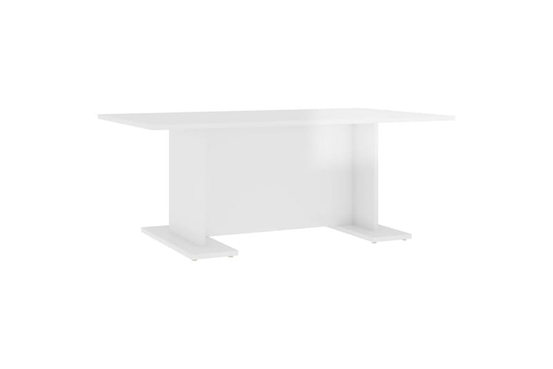 sofabord 103,5x60x40 cm spånplade hvid højglans - Hvid - Sofabord