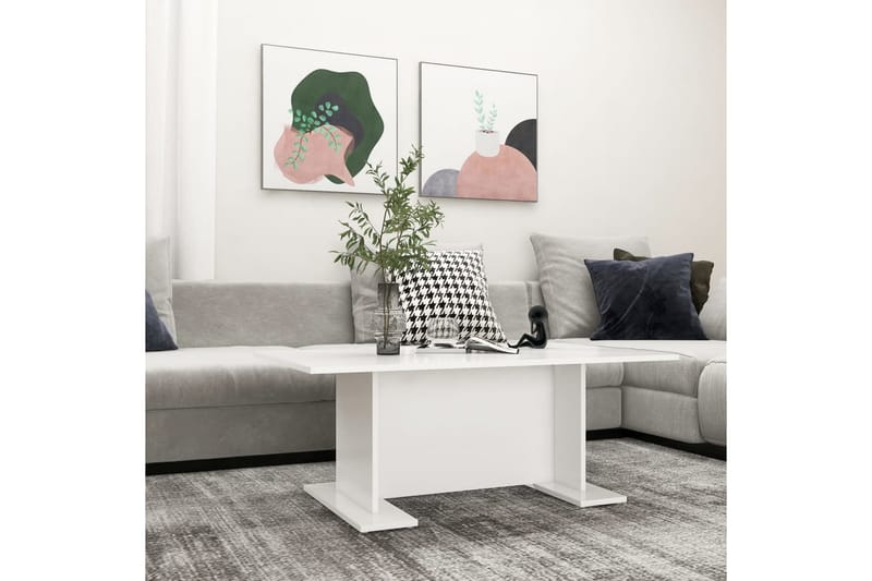 sofabord 103,5x60x40 cm spånplade hvid - Hvid - Møbler - Borde - Sofabord
