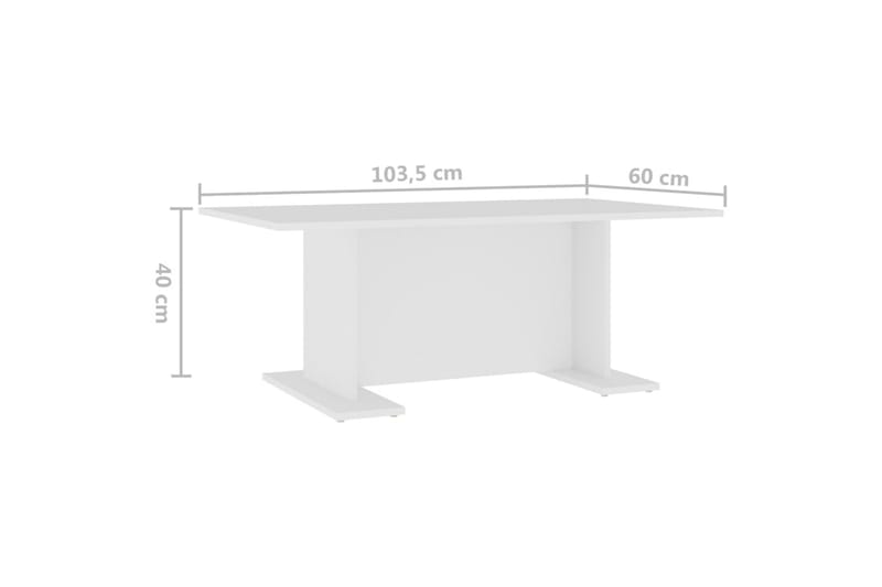 sofabord 103,5x60x40 cm spånplade hvid - Hvid - Møbler - Borde - Sofabord