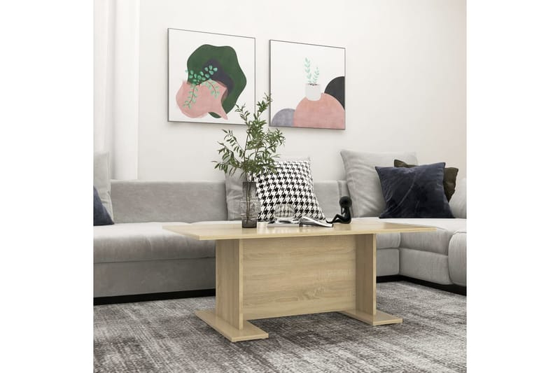 sofabord 103,5x60x40 cm spånplade sonoma-eg - Brun - Møbler - Borde - Sofabord