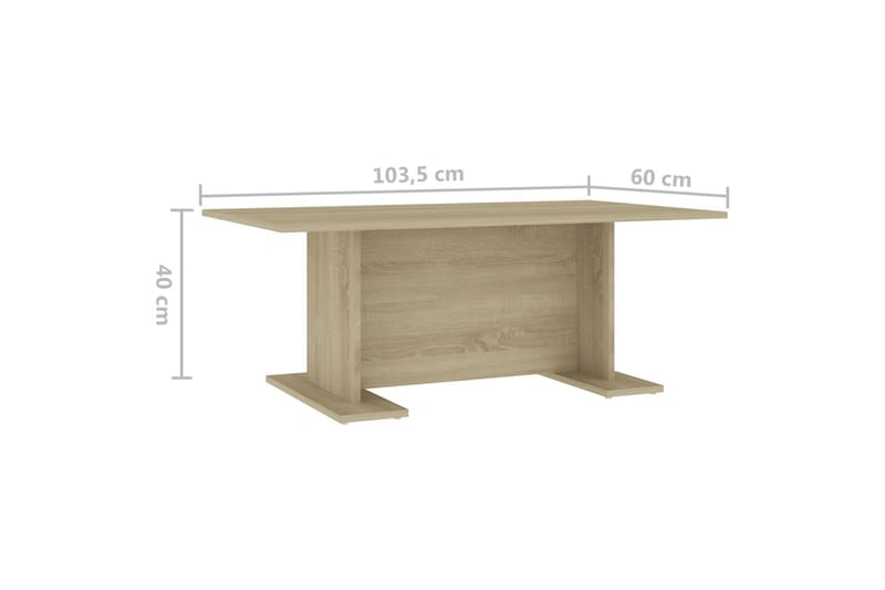 sofabord 103,5x60x40 cm spånplade sonoma-eg - Brun - Møbler - Borde - Sofabord