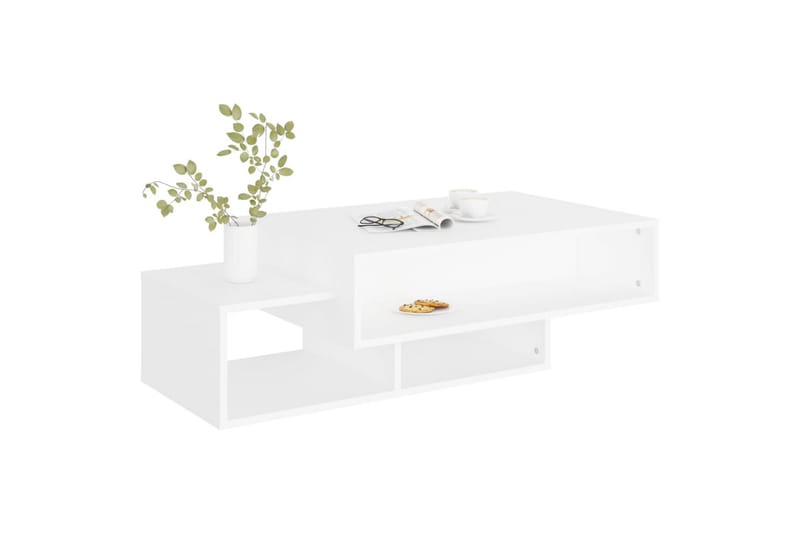 sofabord 105x55x32 cm spånplade hvid - Hvid - Sofabord