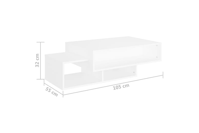 sofabord 105x55x32 cm spånplade hvid - Hvid - Sofabord