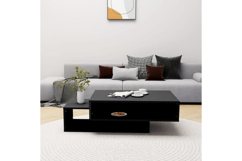 sofabord 105x55x32 cm spånplade sort - Sort - Sofabord
