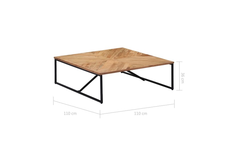 Sofabord 110 X 110 X 36 Cm Massivt Akacietræ - Brun - Møbler - Borde - Sofabord