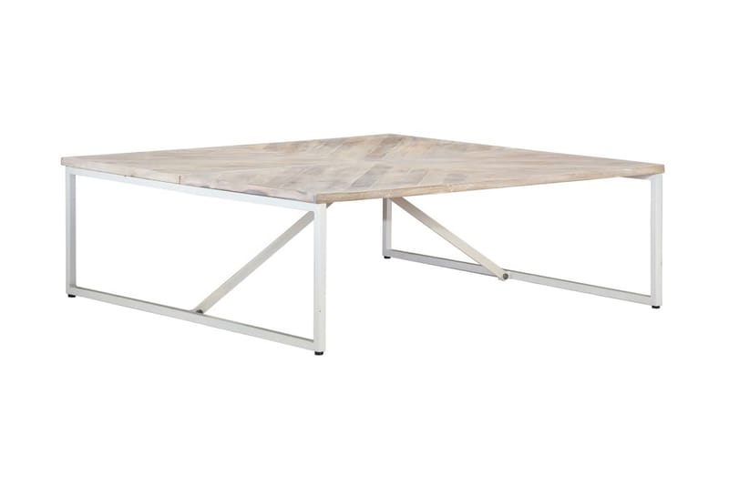 Sofabord 110 X 110 X 36 Cm Massivt Mangotræ - Hvid - Møbler - Borde - Sofabord