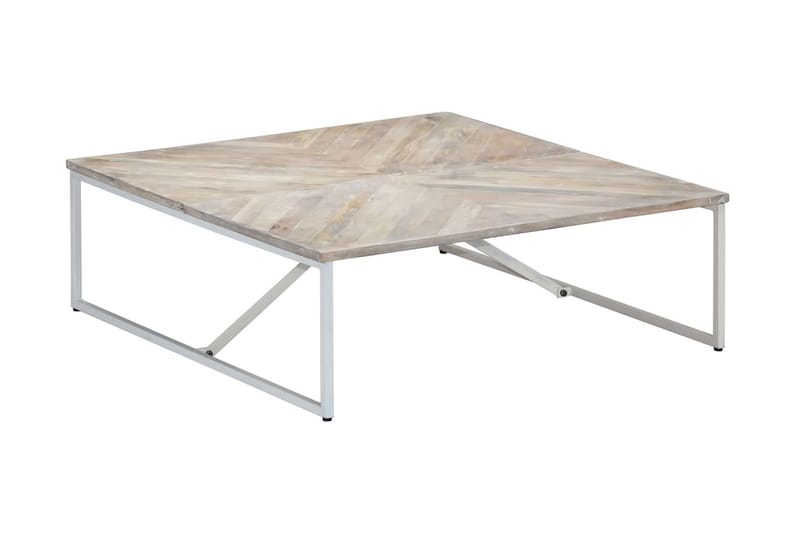 Sofabord 110 X 110 X 36 Cm Massivt Mangotræ - Hvid - Møbler - Borde - Sofabord