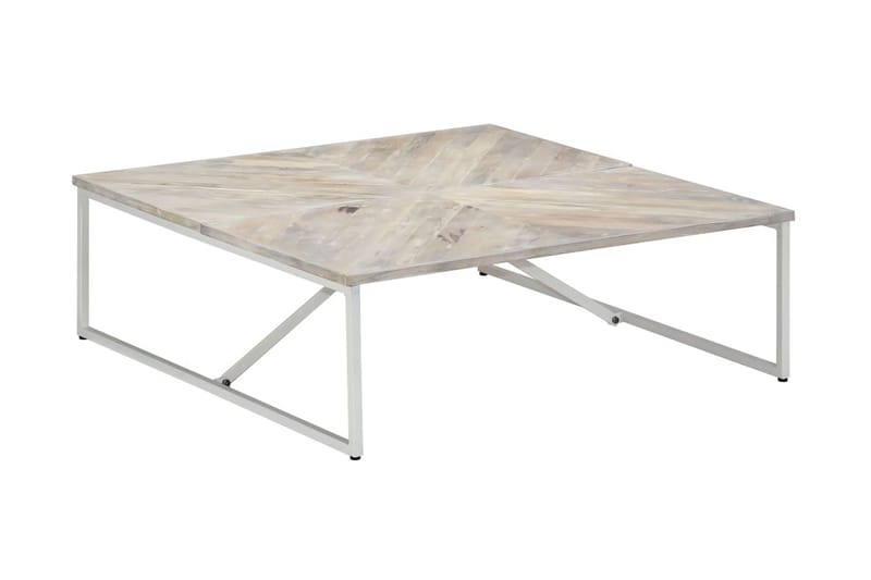 Sofabord 110 X 110 X 36 Cm Massivt Mangotræ - Hvid - Møbler - Borde - Sofabord
