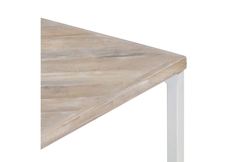 Sofabord 110 X 110 X 36 Cm Massivt Mangotræ - Hvid - Møbler - Borde - Sofabord