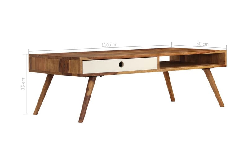 Sofabord 110 X 50 X 35 Cm Massivt Sheeshamtræ - Brun - Møbler - Borde - Sofabord