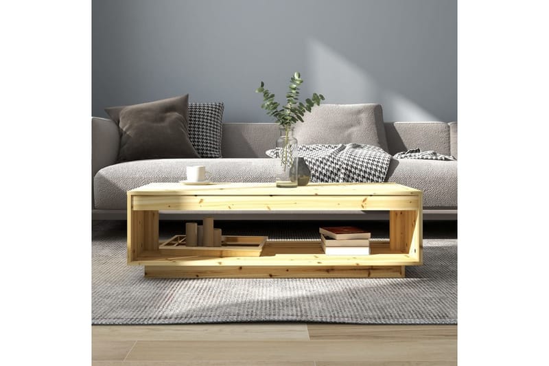 sofabord 110x50x33,5 cm massivt fyrretræ - Brun - Sofabord