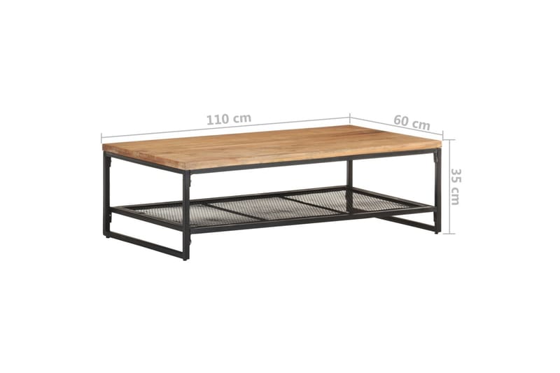 Sofabord 110x60x35 cm massivt akacietræ - Brun - Møbler - Borde - Sofabord