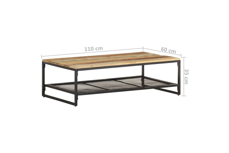 Sofabord 110x60x35 cm massivt genbrugstræ - Brun - Møbler - Borde - Sofabord