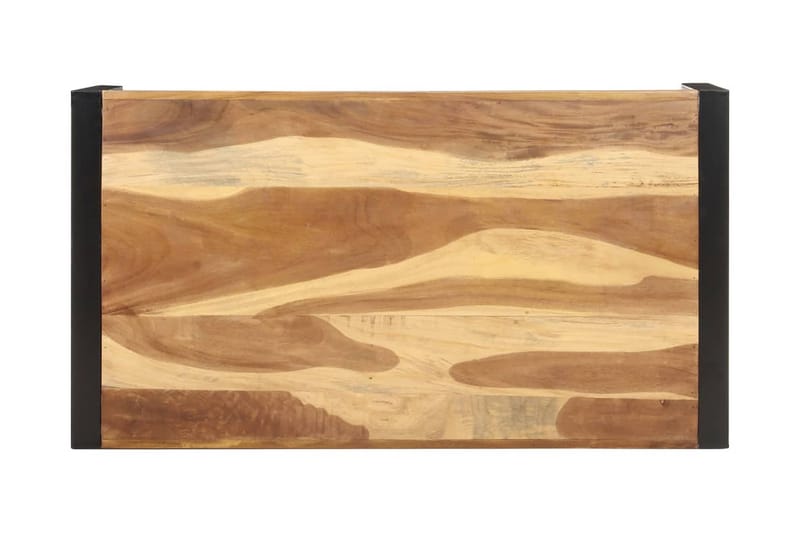 sofabord 110x60x40 cm massivt træ med sheeshamfinish - Brun - Sofabord