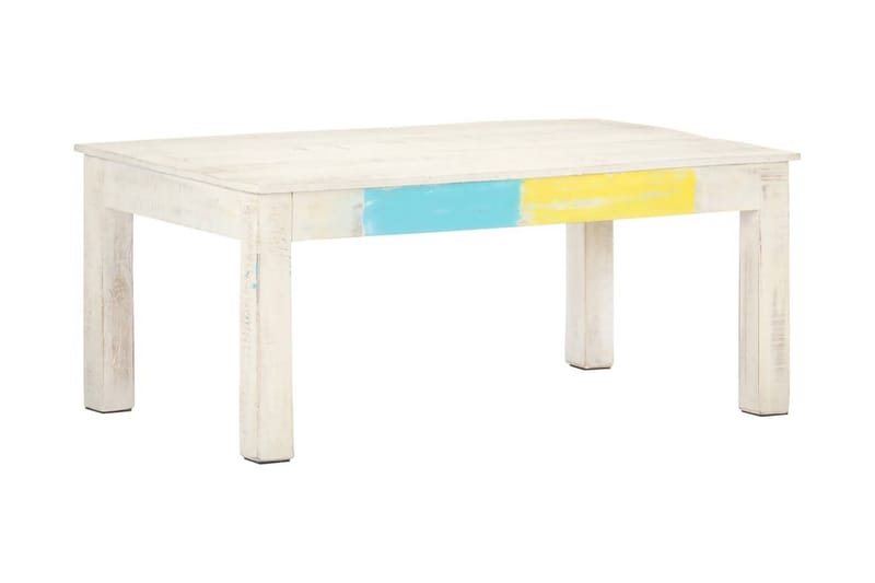 sofabord 110x60x45 cm massivt mangotræ hvid - Hvid - Møbler - Borde - Sofabord
