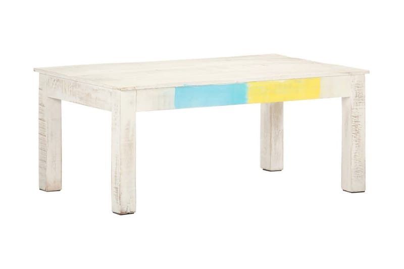 sofabord 110x60x45 cm massivt mangotræ hvid - Hvid - Møbler - Borde - Sofabord
