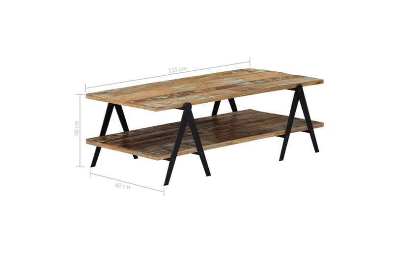 Sofabord 115 X 60 X 40 Cm Massivt Genanvendt Træ - Flerfarvet - Møbler - Borde - Sofabord