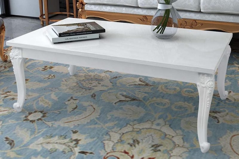 Sofabord 115 x 65 x 42 Cm Højglans Hvid - Hvid - Møbler - Borde - Sofabord