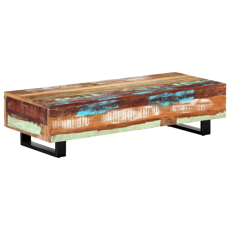Sofabord 120 X 50 X 30 Cm Massivt Genanvendt Træ Og Stål - Brun - Møbler - Borde - Sofabord
