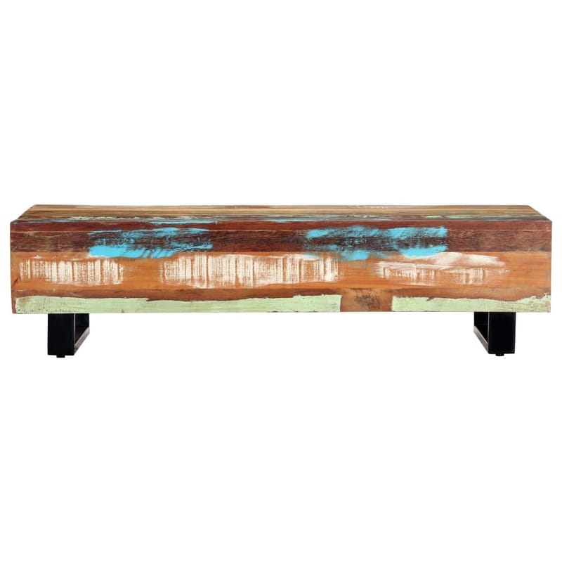 Sofabord 120 X 50 X 30 Cm Massivt Genanvendt Træ Og Stål - Brun - Møbler - Borde - Sofabord
