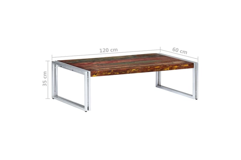 Sofabord 120 X 60 X 35 Cm Massivt Genanvendt Træ - Flerfarvet - Sofabord