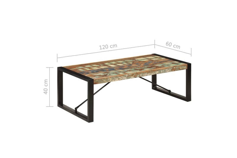 Sofabord 120 X 60 X 40 Cm Massivt Genanvendt Træ - Flerfarvet - Møbler - Borde - Sofabord