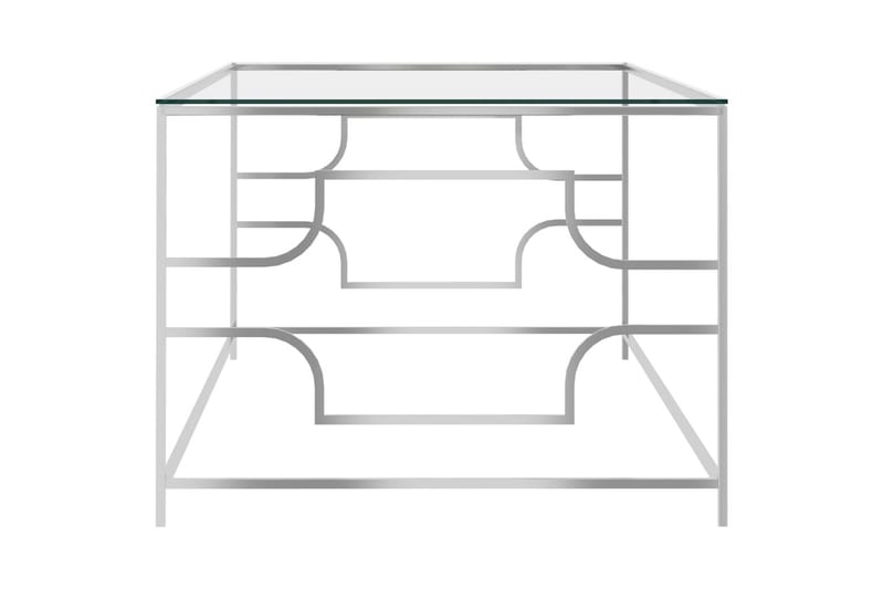 Sofabord 120x60x45 cm rustfrit stål og glas sølvfarvet - Sølv - Møbler - Borde - Sofabord