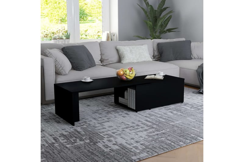 Sofabord 150x50x35 cm Spånplade Sort - Sort - Møbler - Borde - Sofabord