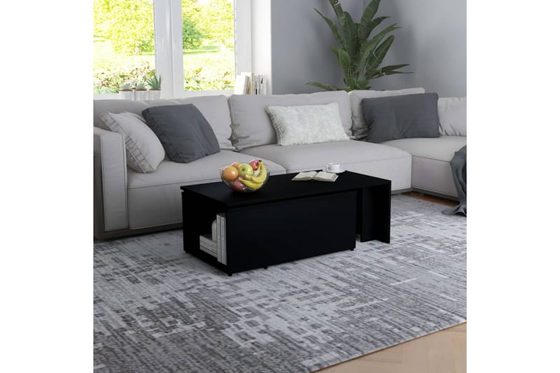 Sofabord 150x50x35 cm Spånplade Sort - Sort - Møbler - Borde - Sofabord
