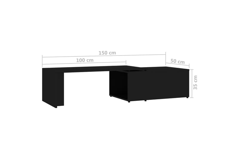 Sofabord 150x50x35 cm Spånplade Sort - Sort - Møbler - Borde - Sofabord