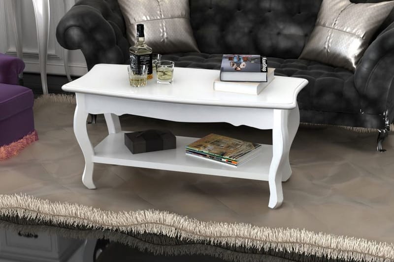 Sofabord 2 Niveauer Mdf Hvid - Hvid - Møbler - Borde - Sofabord