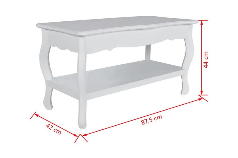 Sofabord 2 Niveauer Mdf Hvid - Hvid - Møbler - Borde - Sofabord