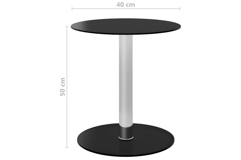 sofabord 40 cm hærdet glas sort - Sort - Sofabord