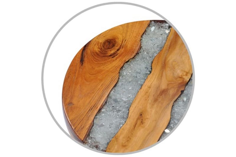 Sofabord 40 X 45 Cm Massivt Teaktræ Og Polyresin - Brun - Møbler - Borde - Sofabord