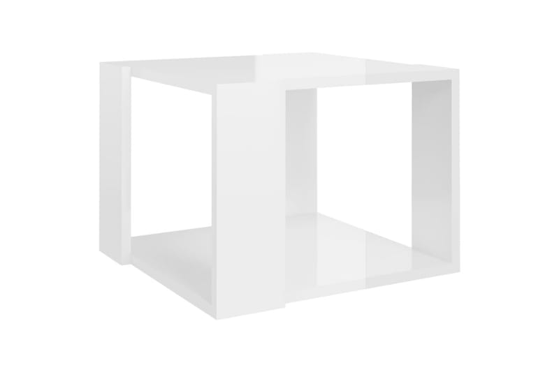 sofabord 40x40x30 cm spånplade hvid højglans - Hvid - Sofabord
