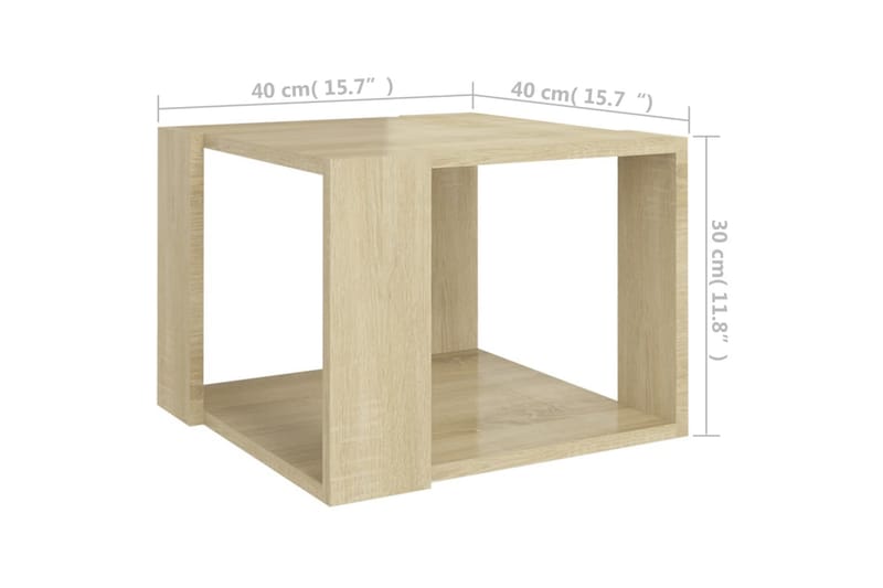 sofabord 40x40x30 cm spånplade sonoma-eg - Brun - Sofabord